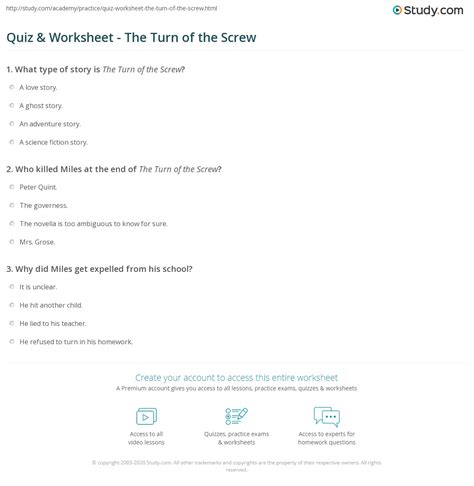 the turn of the screw hard tests|The Turn of the Screw Quizzes .